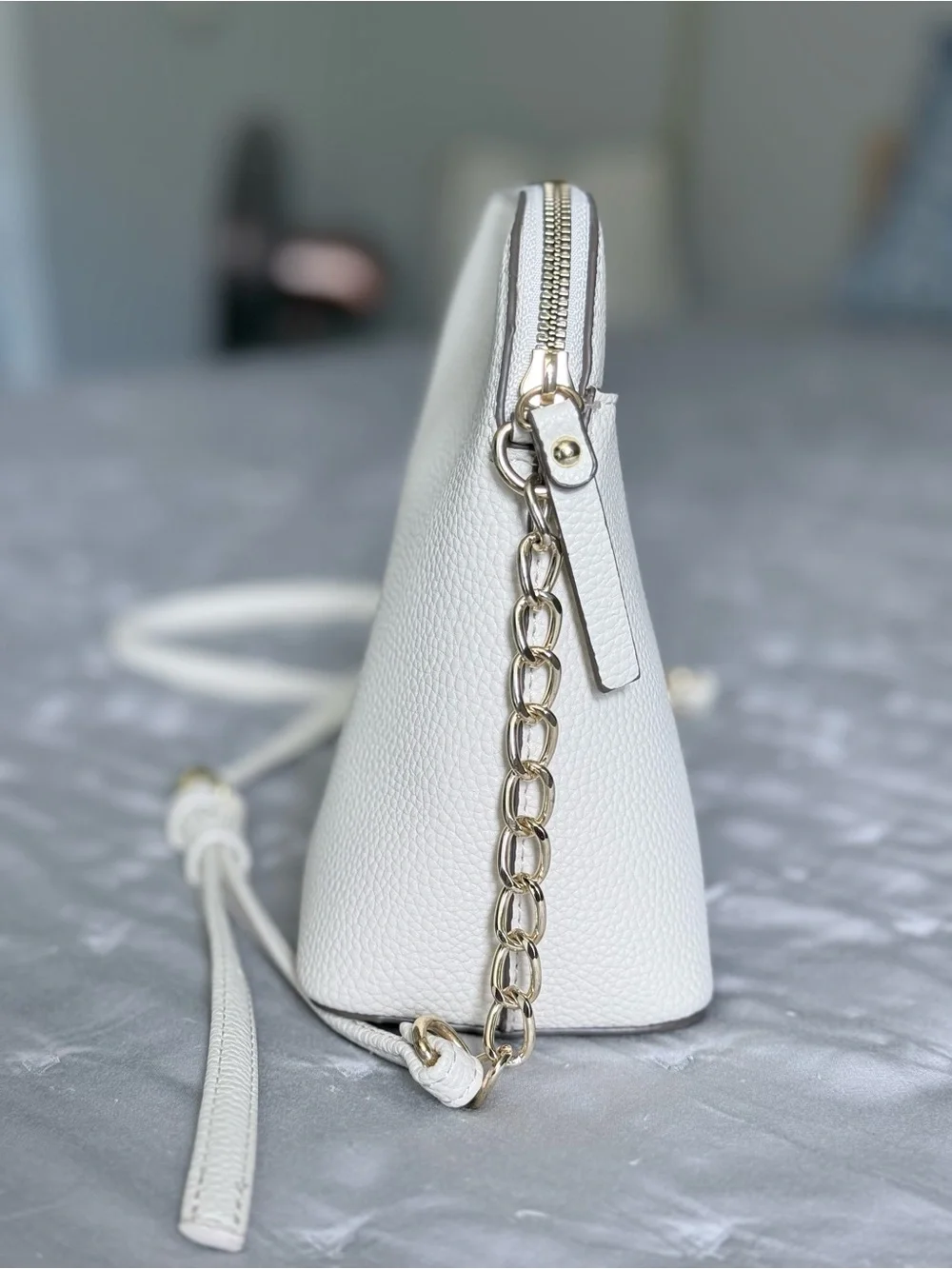 Nanette Lepore White Crossbody Bag with Gold Chain
